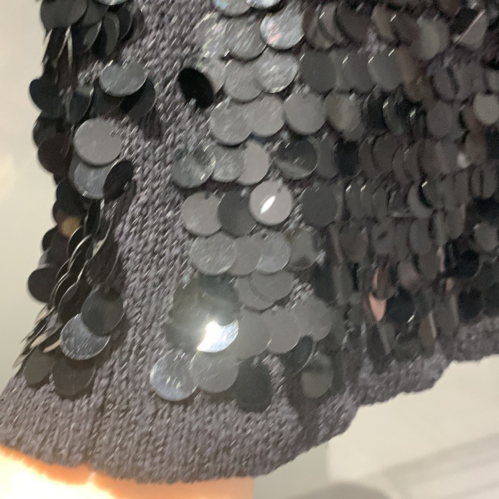 Like 🆕🌸VTG 90’ Beautiful Hand Sewn Sequins Little Black Dress - Picture 4 of 17